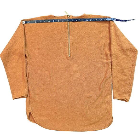 Michael Kors Mustard Yellow Knit Tunic Sweater 3/4 Sleeve Zipper Detail – Medium - Picture 13 of 16